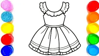 How to draw a frock | Dress Drawing Easy for Kids | Beautiful Dress Drawing Step By Step | #dress 