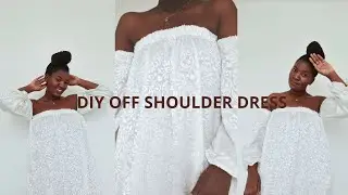 HOW TO MAKE AN OFF SHOULDER DRESS FOR BEGINNERS| NO SEWING EXPERIENCE NEEDED| SIMPLE TO FOLLOW STEPS