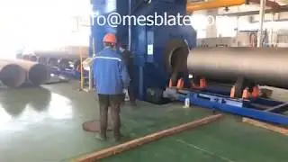 External Steel Pipe Shot Blasting Machine / Pipe  Blaster Cleaning Video   Mesblate