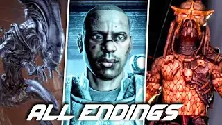 ALEIN VS PREDATOR GAME - All Campaign's Ending (Alein , Marine & Predator )