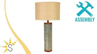 Sunnydaze Cylinder Slate Indoor Table Lamp - 31