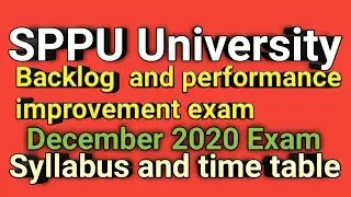 SPPU University Non final year atkt backlog and performance improvement exam syllabus and time table
