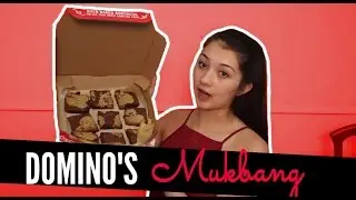 DOMINOS PIZZA WITH COOKIE BROWNIES | Mukbang