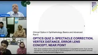 Clinical Optics ||Part 5-C || Quiz 2&ndash; Spectacle Correction, Vertex Distance, and Near Point,