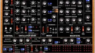 MiniMogue Luxus VST synthesizer (VoltKitchen) - Preview of 128 sound patches