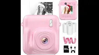 Instant Camera, Dual-Lens Kids Camera Instant Print for Boys Girls Christmas Birthday Gifts