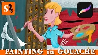Procreate Painting in the Style of Mary Blair