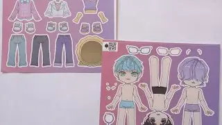 K-POP Idol Boys Paper Dolls 💜 Cute Dress Up Sticker ASMR#asmr #sticker #kpop #art 