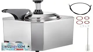 VEVOR Cheese Dispenser with Pump 2.6 Qt Capacity Cheese Warmer Stainless Steel