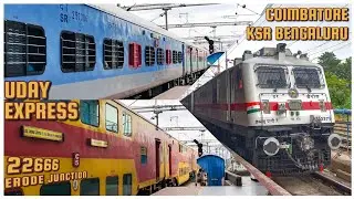 UDAY Express | Coimbatore To Bengaluru | Erode Junction Departure | Double Decker Train of India 