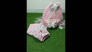 Small Baby Bassinet with Handle, Net & Pillow | Carry Nest Bouquet Style &ndash; Gultaaz