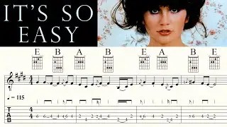 IT'S SO EASY | LINDA RONSTADT | Complete | Acoustic Guitar Lesson | Tutorial | TAB & Sheet Music