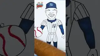 How to Draw Aaron Judge - New York Yankees MLB Baseball #shorts  #heykidsletsdraw #aaronjudge