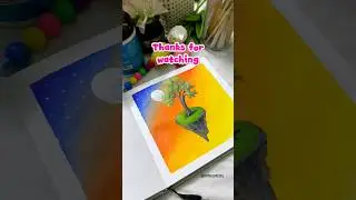 Floating island painting ☺️🎨✨ #paintingtechniques #begginers #shorts