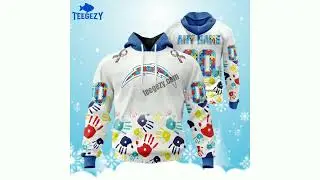 Los Angeles Chargers Autism Awareness White Art Personalized 3D Hoodie