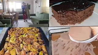 جمعت بيت لمتنقل/مسحت فوطوي/مسحت شراجم/صنيه جوانح في لفران على طريقتي/ كيك المسقي بصوص المشهور ديالي 