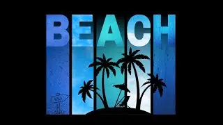 🔥 Beach Grunge Poster Design in Canva – Easy Tutorial! 🎨#canvatutorial #canvatips #beach #graphics