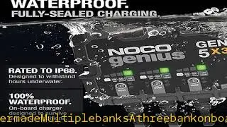 NOCO Genius GEN5X3, 3-Bank, 15A (5A/Bank) Smart Marine Battery Charger, 12V Waterproof Onboard Boat