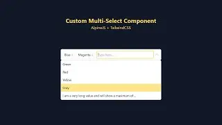 Multiselect component with AlpineJs and TailwindCSS