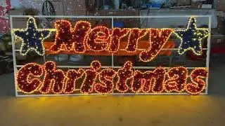 YECHI LED &ldquo;Merry Christmas&rdquo; Sign Motif Lights | Outdoor Holiday Display Decor