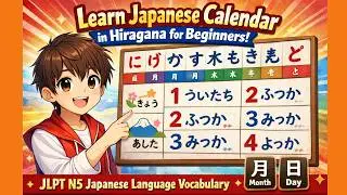 Learn Japanese Calender in Hiragana for Beginners | JLPT N5 Japanese Language Vocabulary