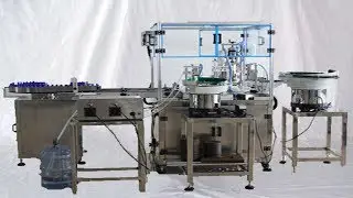 liquid bottling equipment fully automatic testing run for American customer in factory 出口美國精油灌裝瓶裝線