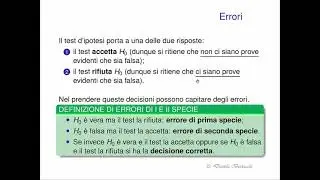 2 - Test d'ipotesi: prime definizioni