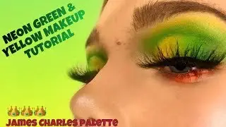 NEON GREEN & YELLOW MAKEUP FT. JAMES CHARLES PALETTE | Rachel C