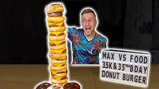 ЧЕЛЛЕНДЖ С САМЫМ ВЫСОКИМ ПОНЧИКОМ-БУРГЕРОМ В ИСТОРИИ! ОБЗОР JAFFNUT от Krispy Kreme! Челлендж с е...