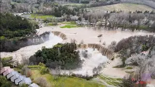 LOS SALTOS DEL LAJA...🇨🇱 😥🇨🇱.... 4k..EN EL DIA DEL DESBORDE... 21/08/23..