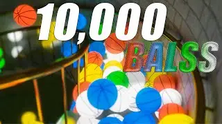 Basketball balls on spiral stair V2 (Neon Ball) Rigid Body simulation 3D Animation (Cinema 4D)