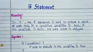 If Statement C programming | flowchart of if |Meaning,Syntax, Example | lec-10 | C programming