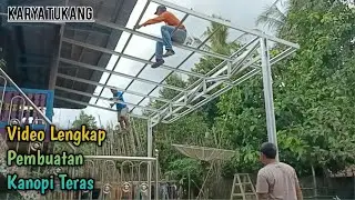 Pembuatan Dari Awal Kanopi Teras Baja Ringan Pada Rumah Kayu Ukuran 6.m × 3.m