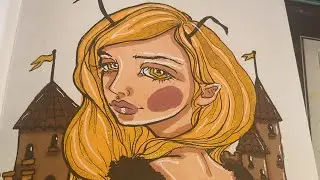 Art Junkie Live 2pm eastern Queen Bee #colouring #art #coloring 