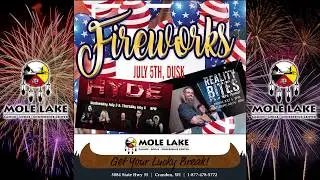 Mole Lake Casino Firework Show Coming July 5th!