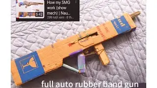 I made a full auto blowback rubber band gun from cardboard🤯