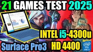 Intel i5-4300u | HD Graphics 4400 | GAMING TEST 21 Games tested Microsoft Surface Pro 3 Performance