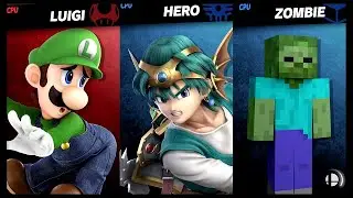 Luigi LV 9 VS Solo And Zombie LV 1 CPU Battle Super Smash Bros Ultimate