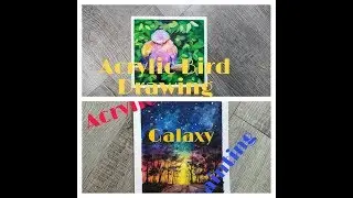 Acrylic bird drawing - Vẽ ch&uacute; chim m&agrave;u  Acrylic - C.A.B Store