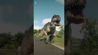 The Indominus Rex runs because there is food  😱🦖😂 Jurassic World Evolution 2