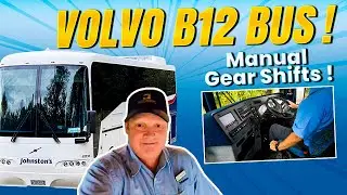 【Volvo B12 Coach】Shifting gears! Driver cab cam! Dashboard views!