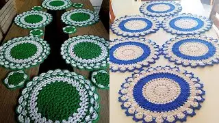 Latest Crochet Cutwork dinner table coaster patterns designs || Crochet dinner table mats