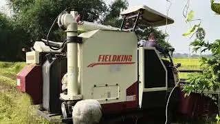 Fieldking company new harvester machine .       (ধান কাটা )  #nature #farming #hervesting #rice 