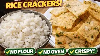 ඉතුරු බත් ටිකක් විතරයි 😳✔️Leftover Rice Crackers Recipe | Crispy No Flour