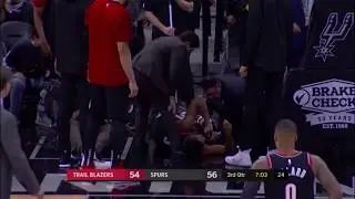 CJ McCollum Leaves Game With HORRIBLE Knee Injury | TRAIL BLAZERS vs. SPURS | 3.16.2019