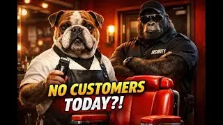 A Day in Dog Barber Salon 🐶✂️ | Funny Bulldog & Gorilla Guard Moments