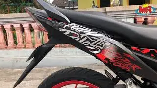 Decal Stiker Motor Sonic Tema Supermoto Black Red Keren Supergloss