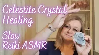 ASMR Reiki Celestite crystal healing. Angel Energy & Communication
