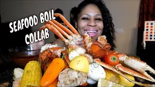 SEAFOOD BOIL Mukbang Virtual Collab With BIGREDZ EATING SHOW | 1K YELLOWDIAMOND 한국 음식
