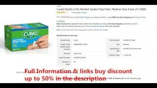 Curad Sterile 2-Ply Alcohol Swabs Prep Pads, Medium Size (Case of 1,080)